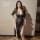 Feimu plus size deep v-slit sheer lace dress - seductive see-through evening gown with butt exposure