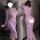 Feimu purple lace cheongsam lingerie - seductive sheer bust-out temptation set featuring elegant design with intricate lace d...