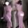 Feimu purple lace cheongsam lingerie - seductive sheer bust-out temptation set featuring elegant design with intricate lace d...