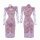 Feimu purple lace cheongsam lingerie - seductive sheer bust-out temptation set featuring elegant floral patterns and sheer fa...