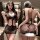 Feimu sexy mesh bikini set - revealing waist-cut out bandage dress, sheer flirty sleepwear with backless design