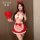 Feimu warm bed maid costume set - sexy busty uniform with thong & tube top, new year lingerie outfit
