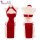 Feemu new year silk velvet cheongsam lingerie - sexy costume sleepwear with high slit for women