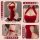 Feimu new year silk velvet cheongsam lingerie - sexy costume sleepwear with high slit for women