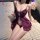Feiniao moon gaze lace lingerie set - sheer mesh cami & robe sleepwear outfit for women, featuring elegant lace details and d...