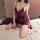 Feiniao moon gaze sexy one-piece slip dress - deep v plunge ruched lace sleepwear for women, elegantly designed with a plungi...