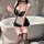 Feiniao moon gazer lingerie set - seductive maid costume for small bust, featuring elegant black and white design with lace d...