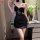 Feiniao moon gazer sexy lace sleepwear set - thin seductive cami & skirt for women, push-up nightdress