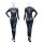 Femour sexy spider-themed bodysuit with dual zippers & open-crotch design for role play, featuring a sleek black and blue pat...
