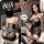 Feng qu cat lingerie set: sheer mesh bodysuit with lace suspenders, open-crotch design, and thigh-high stockings for adults.