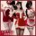 Festive red rabbit girl outfit - sexy new year chinese holiday boudoir dress set featuring festive red rabbit girl attire wit...