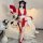 Sexy red and white honor of kings fire dance cosplay costume featuring a kimono-style design, perfect for stage performances ...