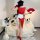 Sexy red and white honor of kings fire dance cosplay costume, featuring a kimono-style design perfect for stage performances ...