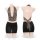 Leopard print bodysuit with deep v-neck and back tie, paired with black shorts. flame desire secretarial set for a bold look.