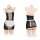 Flame desire sheer maid costume set - tearable cheeky butt-baring mesh lingerie outfit for seductive role play