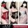 Three-color lace bodysuit options featuring sheer mesh thong design, perfect for small busts with push-up effect and no-remov...