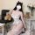 Flirty lace bodysuit featuring sheer mesh thong design, perfect for small busts. includes push-up cleavage and no-remove elem...