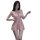 Woman wearing pink flirty lace lingerie set with bow details and sheer peek-a-boo design, perfect for seductive sleepwear.