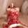 Sexy sheer chinese-inspired sleep dress featuring floral bird embroidery, halter neck design, and slit cheongsam style.