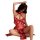 Sexy sheer chinese-inspired sleep dress featuring floral bird embroidery, halter neck design, and slit cheongsam style.