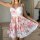 Floral lace backless sleepwear set featuring pink roses, delicate lace trimmings, and feminine design perfect for intimate we...
