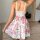 Sexy floral lace backless sleepwear set for women, featuring european-style design with delicate pink roses and intricate lac...