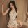 Floral moonlight sensual lingerie set featuring a lace-trimmed slip dress with floral patterns, perfect for a pure yet seduct...