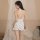 Floral moonlight sensual lingerie set featuring a lace-trimmed slip dress with floral patterns, perfect for pure allure and s...