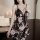 Floral design, lace trim cami with shorts, summer sleepwear set, elegant and sensual look.