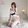 Floral sea maid costume set - cute & alluring role play lingerie bodysuit for women, featuring a charming white and navy desi...