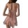 Sheer pink lace lingerie set with butterfly detail, back view of sexy sleepwear dress.