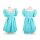 Fluffy turquoise lounge sleep dress with puffed sleeves, cozy and playful design perfect for fall-winter wear.