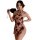 Woman wearing forbidden elegance lace qipao-inspired bodysuit with floral print, holding a fan — modest yet sexy sleep dress ...