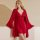 French-inspired sexy sleep set featuring a pure and tempting satin slip dress with matching bralette, perfect for intimate mo...