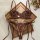 French lace sexy lingerie set: sheer mesh bra & thong with underwire and ties, displayed on a wooden frame with floral accent...