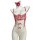 French romantic lace nurse bodysuit set – pure & seductive costume outfit for adults featuring lace details and red accents.
