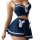 French-style sexy lingerie set featuring bold color-block camisole and garter with bow details, perfect for us/eu markets.