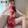 Gangdao islands sensual sheer dancewear featuring a gold-embossed transparent chinese-inspired design, perfect for elegant pe...
