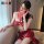 Gangdao islands sensual sheer dancewear featuring a gold-embossed transparent design inspired by hanfu, perfect for elegant e...