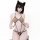 Anime-inspired giyun lingerie set featuring adjustable strapless bodysuit with geometric bra design and matching panty, perfe...