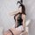 Sexy bunny girl costume featuring backless design and strappy bondage details, perfect for private party cosplay outfits.