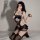 Glorious lace peekaboo maid costume - sheer mesh pettiskirt erotic lingerie set for women, featuring lace details and sheer e...