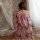 Glorious sensual lingerie set - low-cut seductive kimono-style waist-slimming sleepwear outfit featuring floral patterns and ...