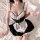 Glorious temptation lingerie set - sexy maid costume with open-crotch design, seductive & sweet outfit for women