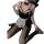 Glossy anime maid costume featuring a sexy bunny girl design with sheer chest detail and pvc style uniform.