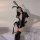 Glossy pvc leather bodysuit with zippered crotch design, bunny ears, thigh-high boots, perfect for nightclub and pole dance o...