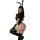 Sexy bunny-themed outfit: glossy pvc leather bondage bodysuit with zippered crotch, perfect for nightclub and pole dance perf...
