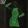 Glowing mesh two-piece dress set with butterfly detail, uv-reactive lingerie and swimwear in neon green.