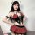 Glowing cloud cosplay lingerie featuring a devil costume with pvc pu leather, plaid design, and cat ears for anime-inspired a...