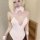 Glowing cloud pu bunny girl costume - sexy tight-fit role play lingerie set for cosplay & bedroom fun